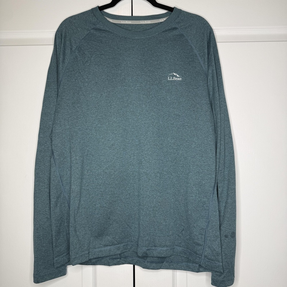L.L. Bean Shirt Mens‎ Large Blue Long Sleeve Lightweight Hiking Tee Performance